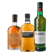 Glenfiddich, Highland Park of Monkey Shoulder whisky